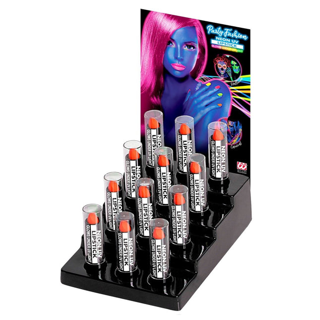 Neon Oranje Lippenstift van Widmann koop je bij Partywinkel