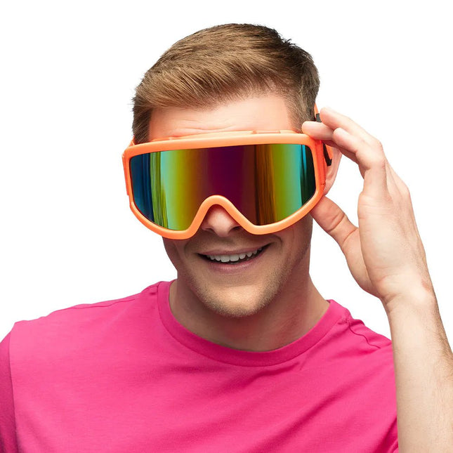 Neon Oranje Skibril - Partywinkel - 8712026027054