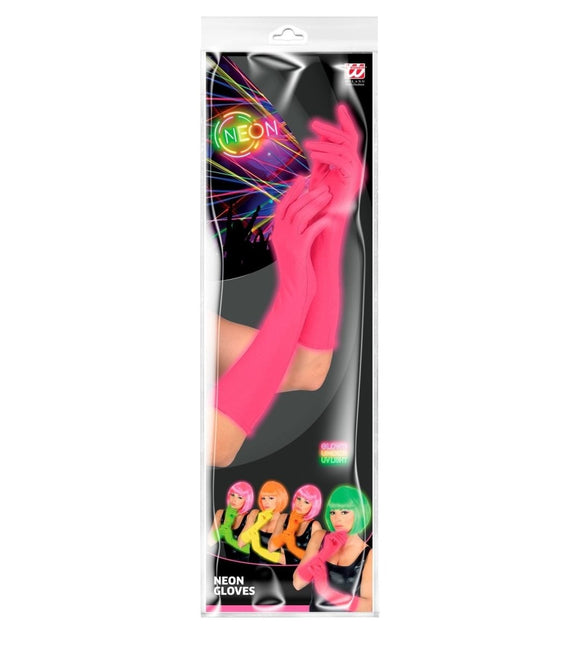 Neon Roze Handschoenen van Widmann koop je bij Partywinkel