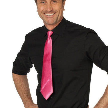 Neon Roze Stropdas van Wilbers & Wilbers koop je bij Partywinkel