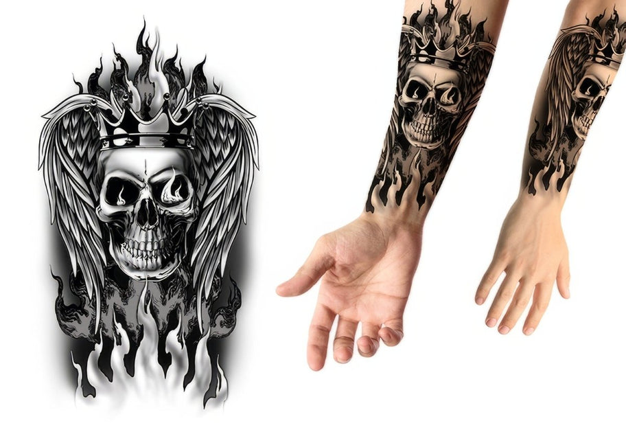 Nep Tattoo Schedel 30cm van Fiestas Guirca koop je bij Partywinkel