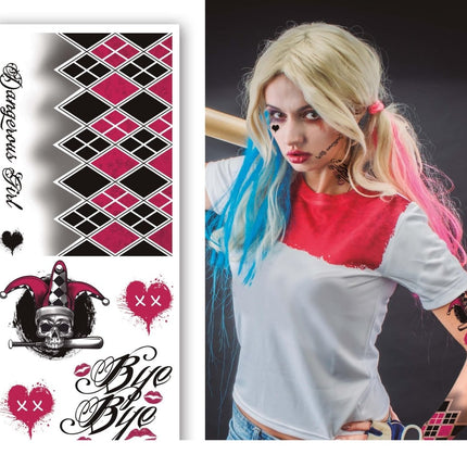 Nep Tattoos Harley Quin van Fiestas Guirca koop je bij Partywinkel