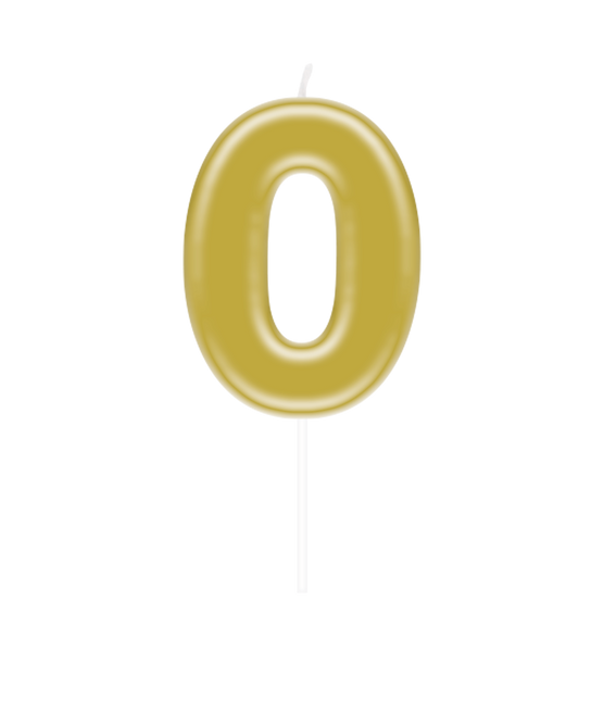 vela 0 Año Oro 10,5cm