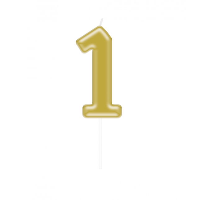 vela 1 Año Oro 10,5cm