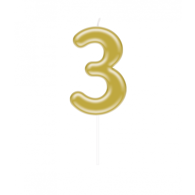 Número vela oro - 3