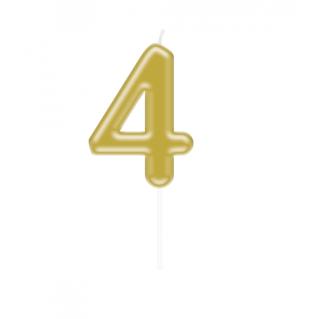 vela 4 Años Oro 10,5cm