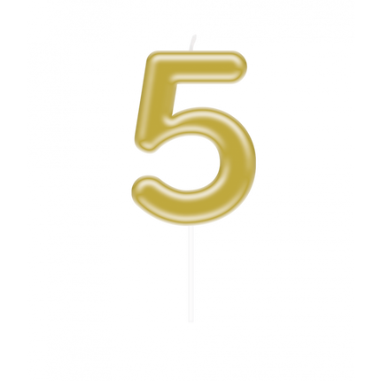 Número vela oro - 5