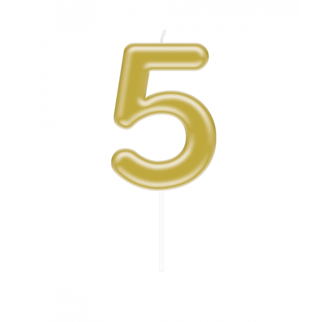 Número vela oro - 5