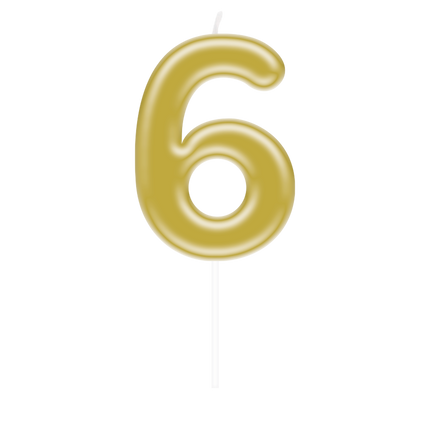 Número vela oro - 6