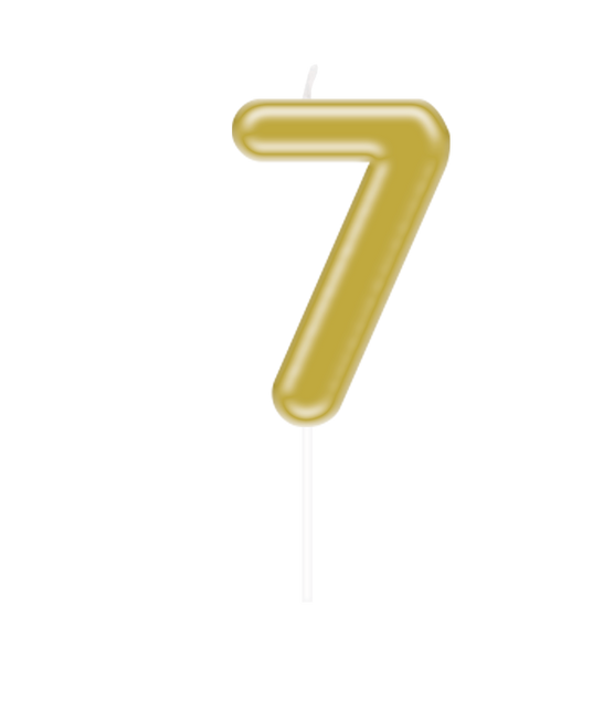 vela 7 Años Oro 10,5cm