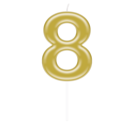 Número vela oro - 8