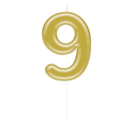 vela 9 Años Oro 10,5cm