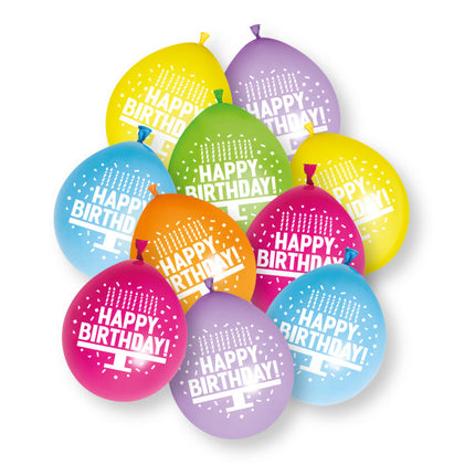 10pcs Feliz Cumpleaños 9" Globos de látex