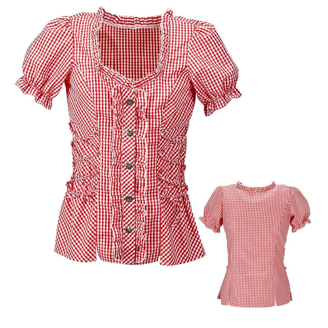 Oktoberfest Blouse Rood Wit Dames van Widmann koop je bij Partywinkel