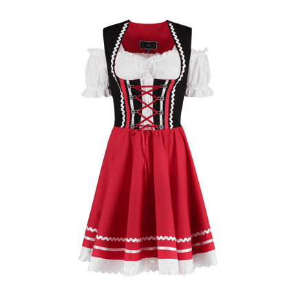 Oktoberfest Dirndl Jurk Oktoberfest Rood Wit Dames 2 Delig van Haus Huberts koop je bij Partywinkel