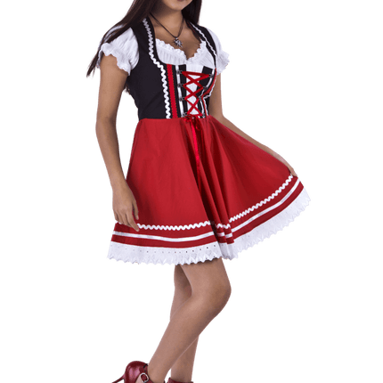 Oktoberfest Dirndl Jurk Oktoberfest Rood Wit Dames 2 Delig van Haus Huberts koop je bij Partywinkel