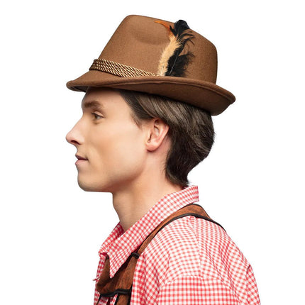 Oktoberfest Hoed Tiroler Bruin - Partywinkel - 8712026542472