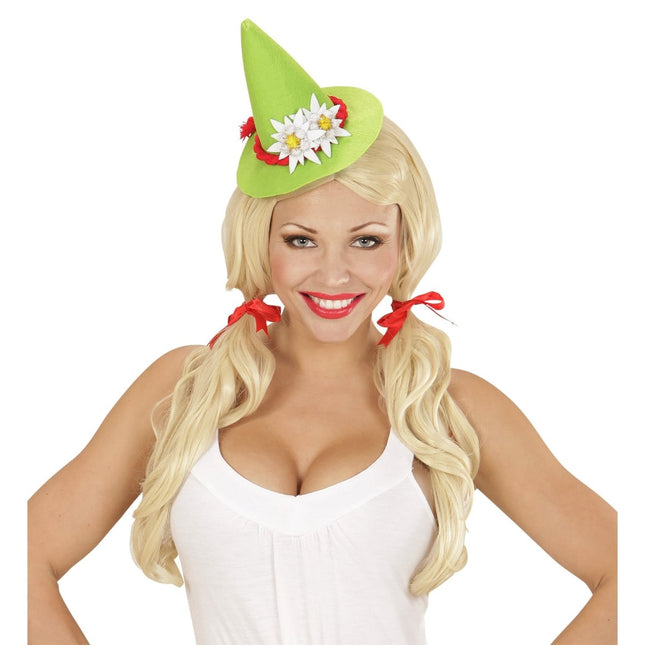 Oktoberfest Hoed Tiroler Mini Met Edelweiss van Widmann koop je bij Partywinkel