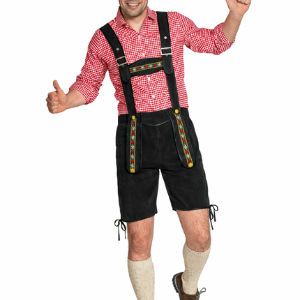 Oktoberfest Lederhose Zwart Kort van Partychimp koop je bij Partywinkel