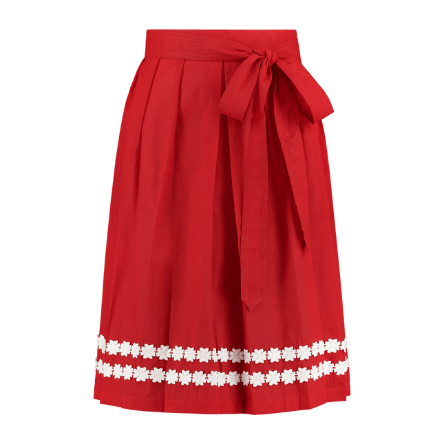 Oktoberfest Schort Rood Dames Met Gebloemde Linten van Haus Huberts koop je bij Partywinkel