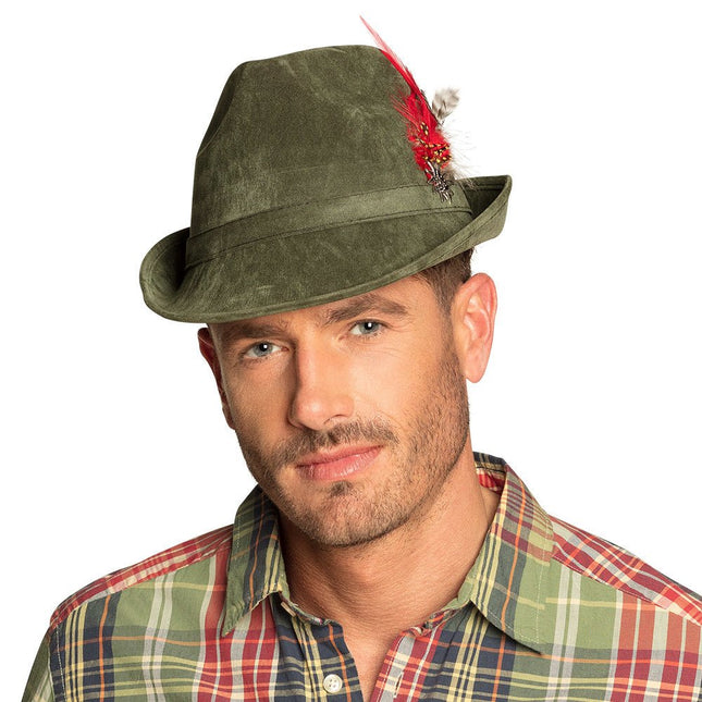 Oktoberfest Tiroler Hoed Donkergroen van Boland koop je bij Partywinkel