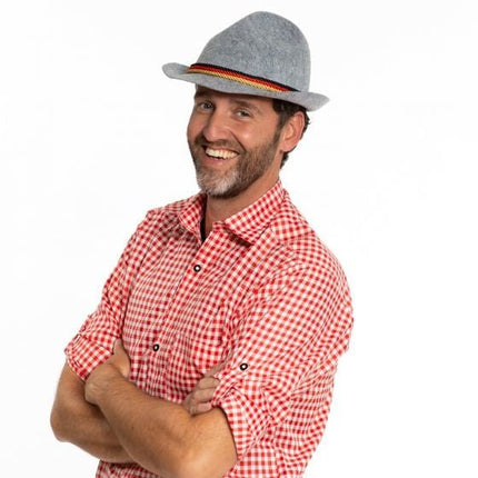 Oktoberfest Tiroler Hoed Duitsland Grijs van Partychimp koop je bij Partywinkel