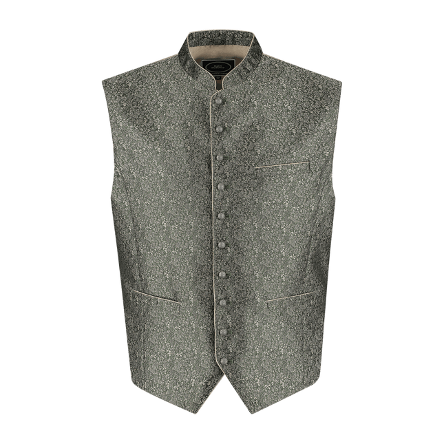Oktoberfest Vest Donkergroen Trachtenweste Jaquard van Haus Huberts koop je bij Partywinkel