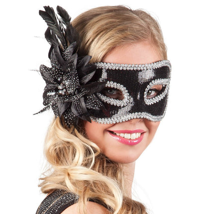 Oogmasker Venice Fiore Zwart van Boland koop je bij Partywinkel