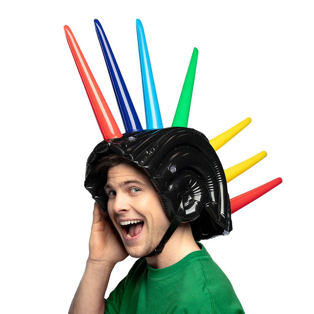 Opblaasbaar Spikes Helm 52cm van Boland koop je bij Partywinkel