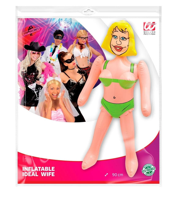 Opblaaspop Vrouw 90cm van Widmann koop je bij Partywinkel