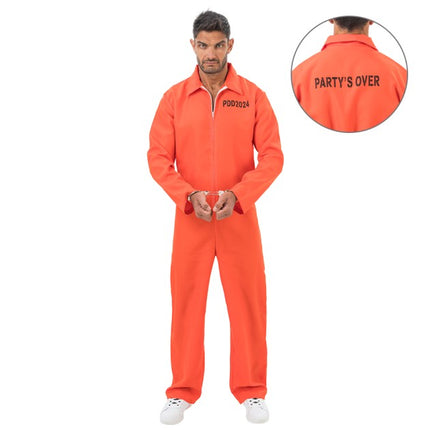 Traje de preso para hombre, naranja