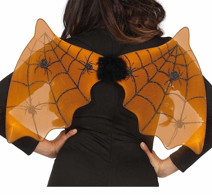 Oranje Halloween Vleugels Vleermuis 60cm van Fiestas Guirca koop je bij Partywinkel