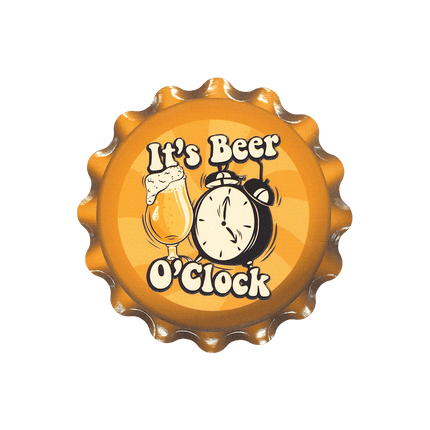 Oranje Onderzetters Beer O'Clock 11cm van Paper Dreams koop je bij Partywinkel