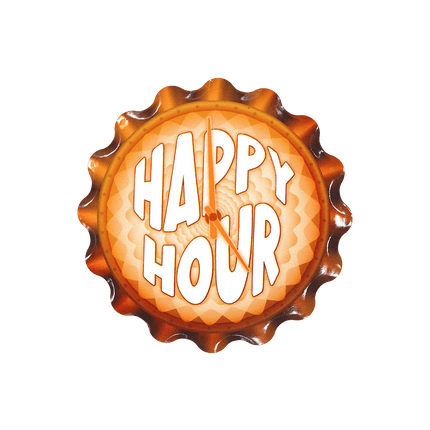 Oranje Onderzetters Happy Hour 11cm van Paper Dreams koop je bij Partywinkel