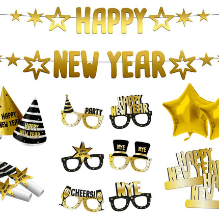 Oud En Nieuw Feest Pakket 28 delig van Folat koop je bij Partywinkel