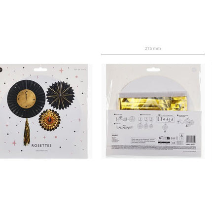 Oud En Nieuw Hangdecoratie Klok 3st van Partydeco koop je bij Partywinkel