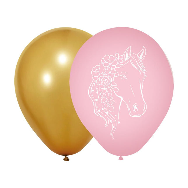 Paard Ballonnen Goud Roze 46cm van WeFiesta koop je bij Partywinkel