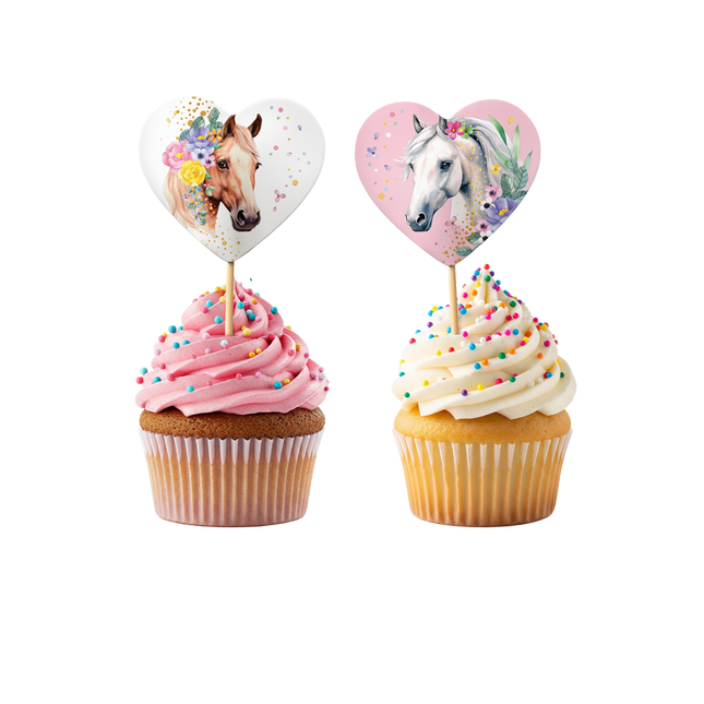 Paard Cocktailprikkers Hartjes 6cm 12st van WeFiesta koop je bij Partywinkel