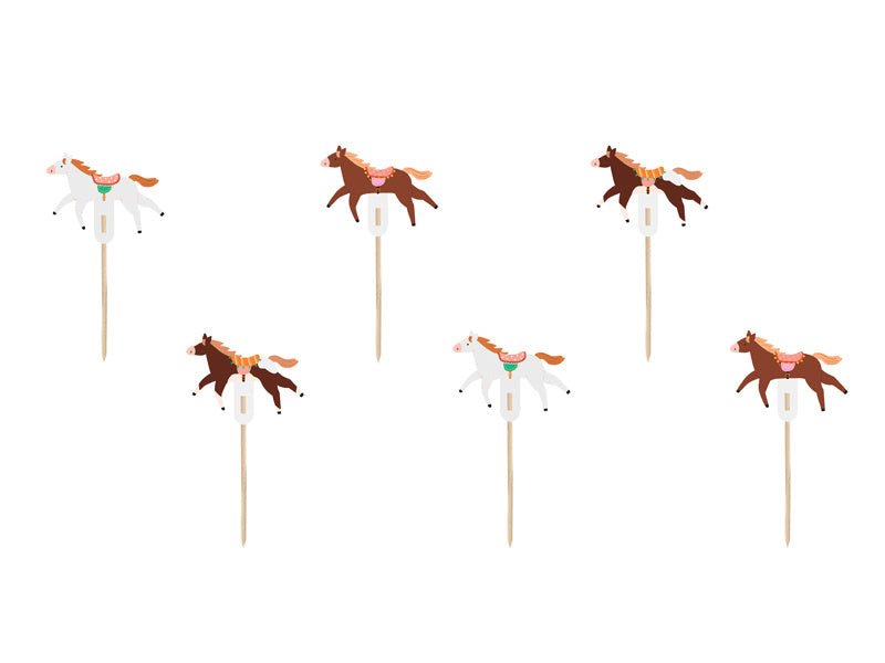 Paard Cupcake Toppers 13cm 6st van Partydeco koop je bij Partywinkel