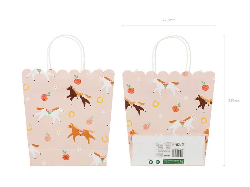 Paarden Uitdeeltasje Roze 23cm van Partydeco koop je bij Partywinkel