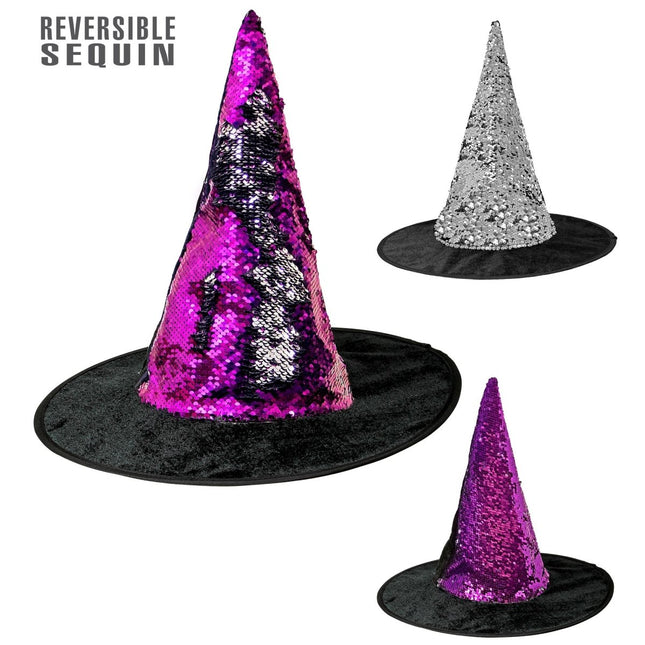 Paars Zwarte Heksenhoed Omkeerbaar van Widmann koop je bij Partywinkel