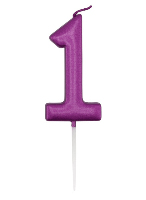 Paarse Cijferkaars 1 van Unique koop je bij Partywinkel