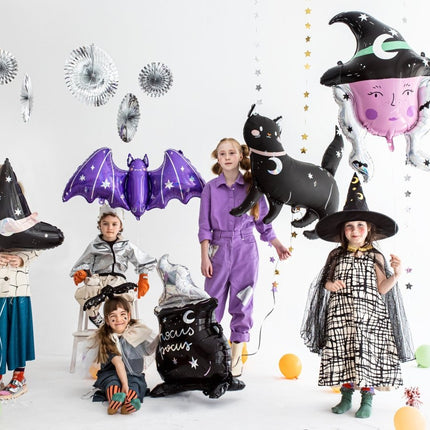 Paarse Halloween Helium Ballon Vleermuis Leeg 51cm van Partydeco koop je bij Partywinkel