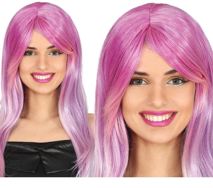 Paarse Pruik Lang Haar van Fiestas Guirca koop je bij Partywinkel