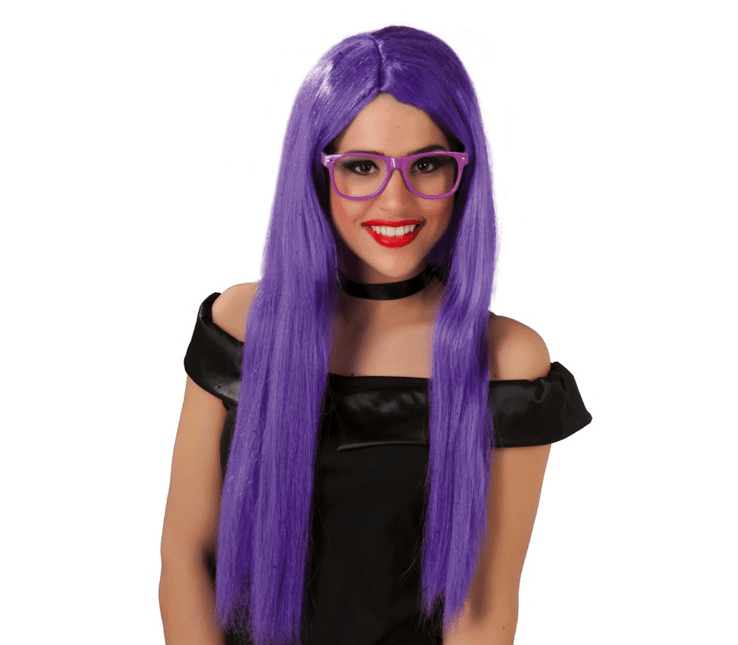 Paarse Pruik Lang Haar van Fiestas Guirca koop je bij Partywinkel