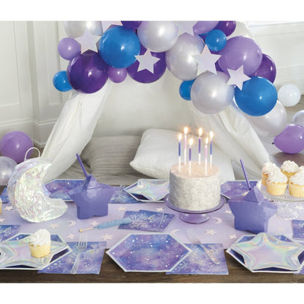 Paarse Tafelkleed Galaxy van Unique koop je bij Partywinkel