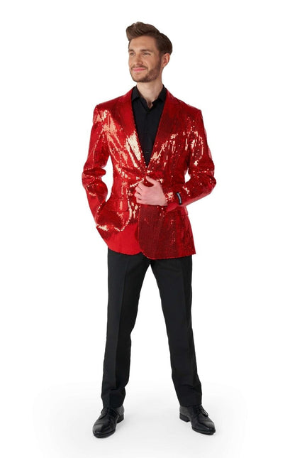 Paillet Rood Blazer Heren Suitmeister van Suitmeister koop je bij Partywinkel