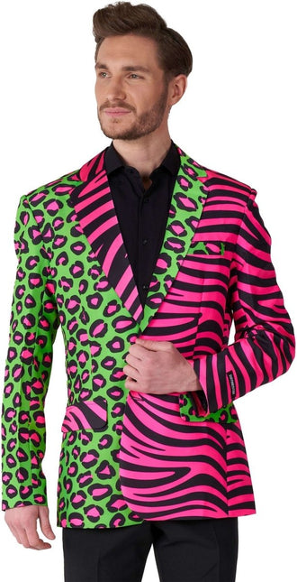 Panter Tijger Neon Blazer Heren Suitmeister van Suitmeister koop je bij Partywinkel