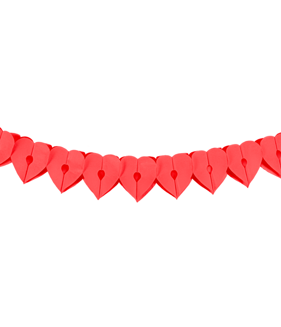 Guirnalda Corazón Papel Rojo 6m