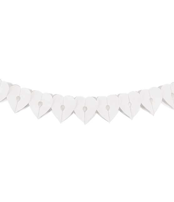 Guirnalda de papel - Corazón blanco